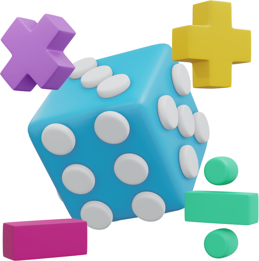 Mathematic probability math icon 3D render
