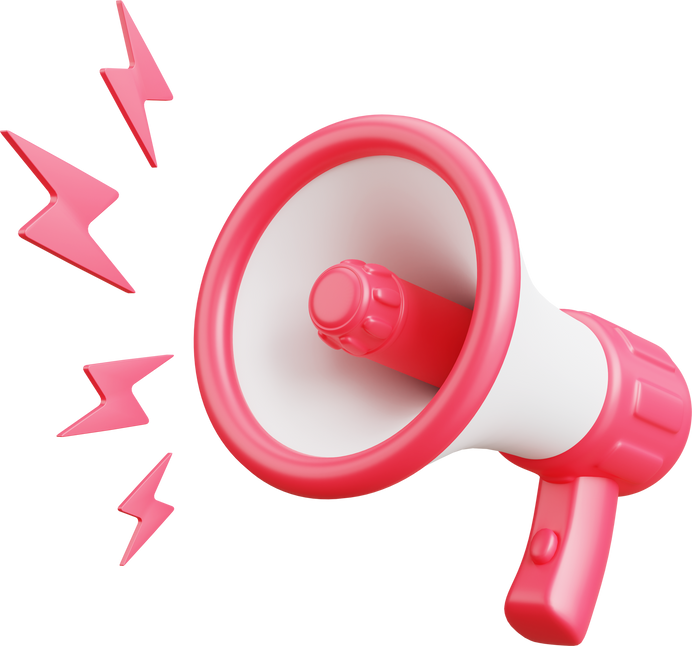 Pink Megaphone icon 3d